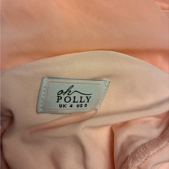 Oh Polly Peach Ruched Midi Dress - Picture 2 of 2